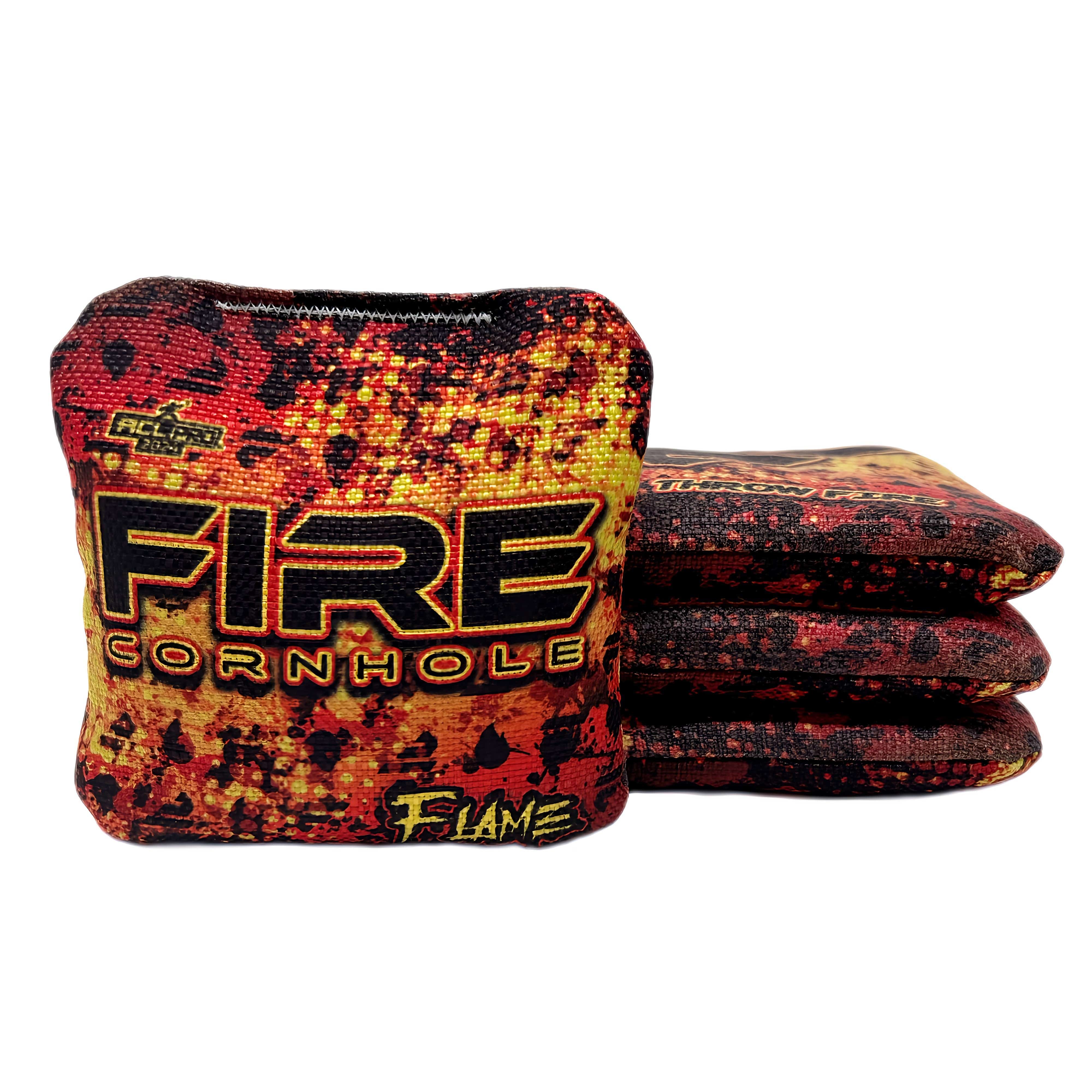 Fire Cornhole 2024 Fire Flame Cornhole Bags - Set of 4