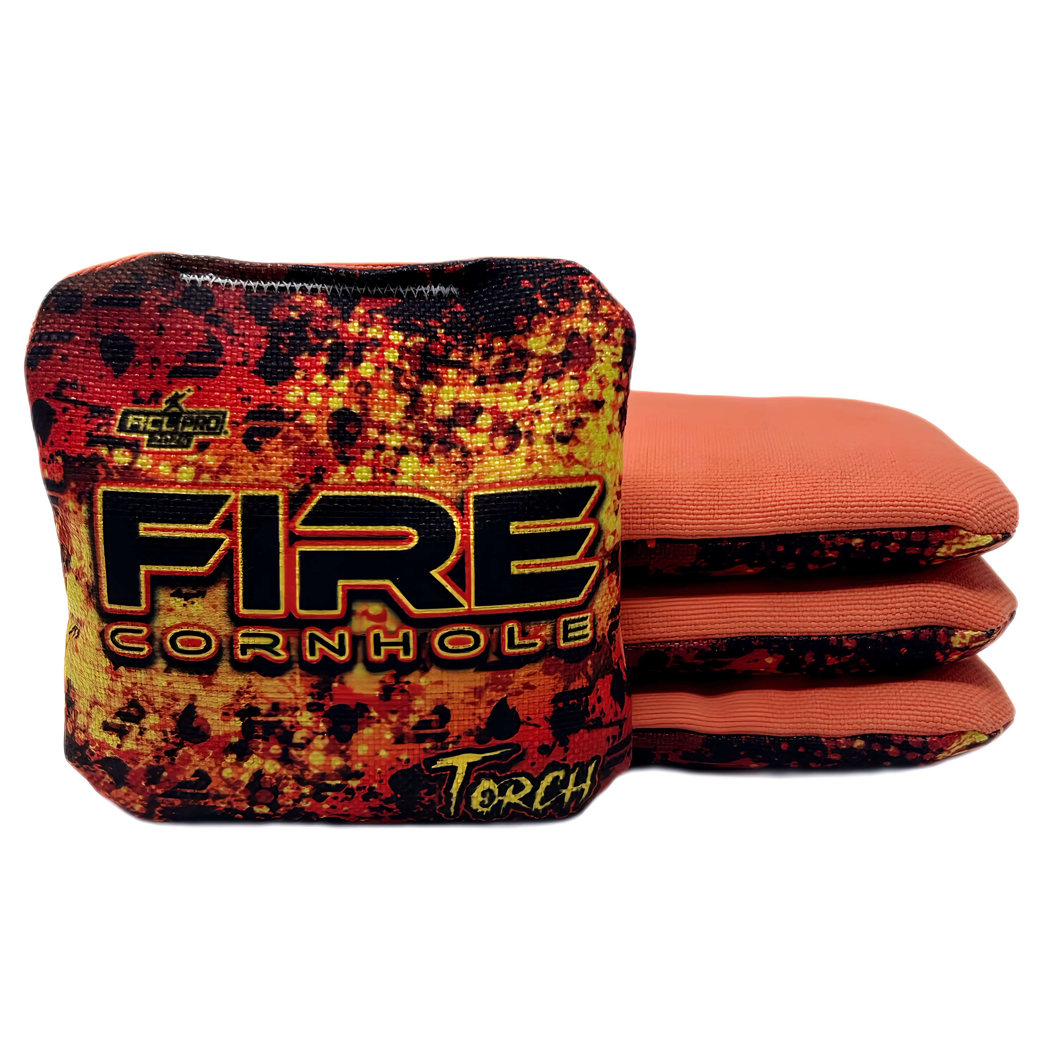 Fire Cornhole 2024 Fire Torch Cornhole Bags - Set of 4