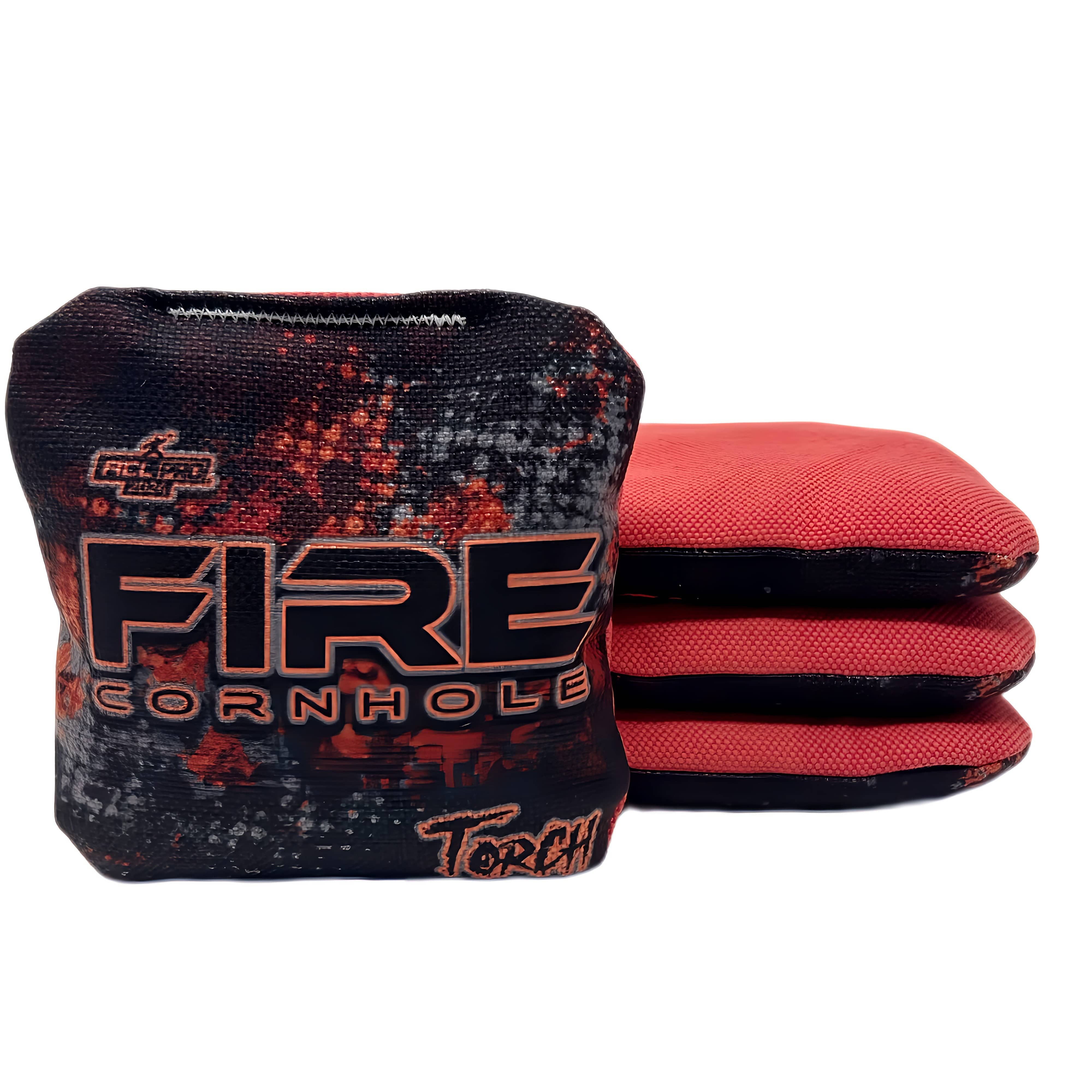 Fire Cornhole 2024 Fire Torch Cornhole Bags - Set of 4