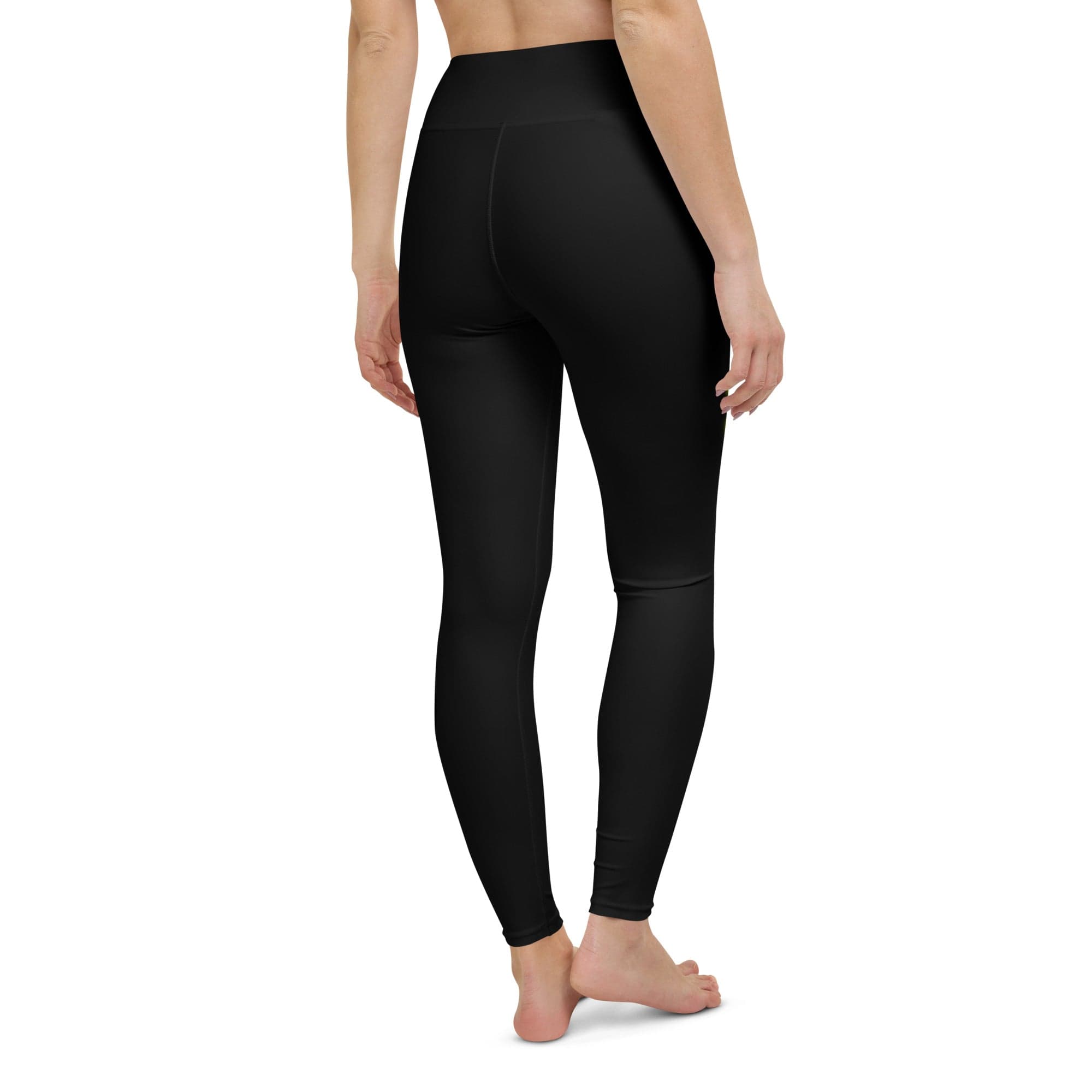 Fire Cornhole Black- Yellow Outline Leggings