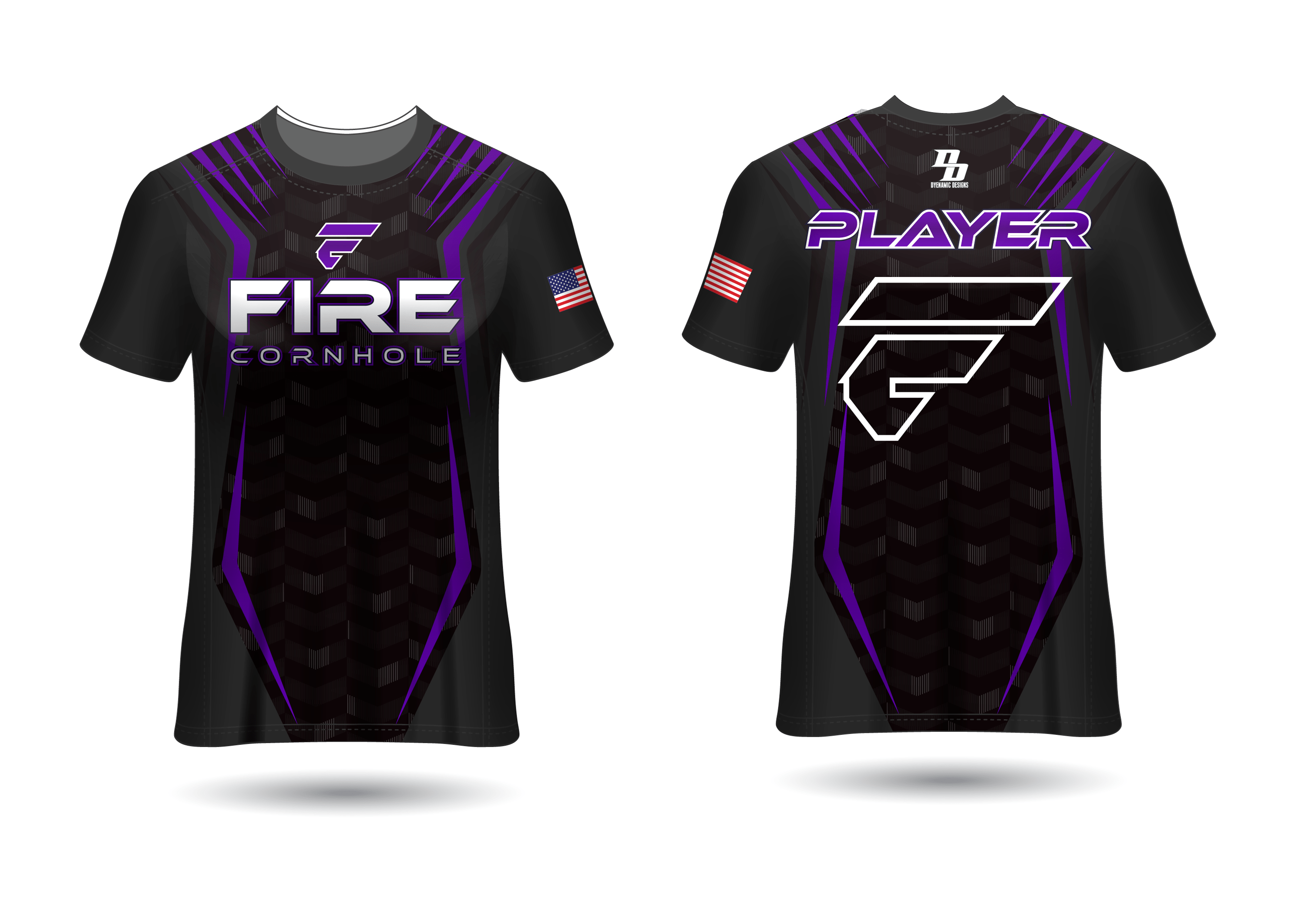 Fire Cornhole Fire Cornhole Black-Purple Jersey