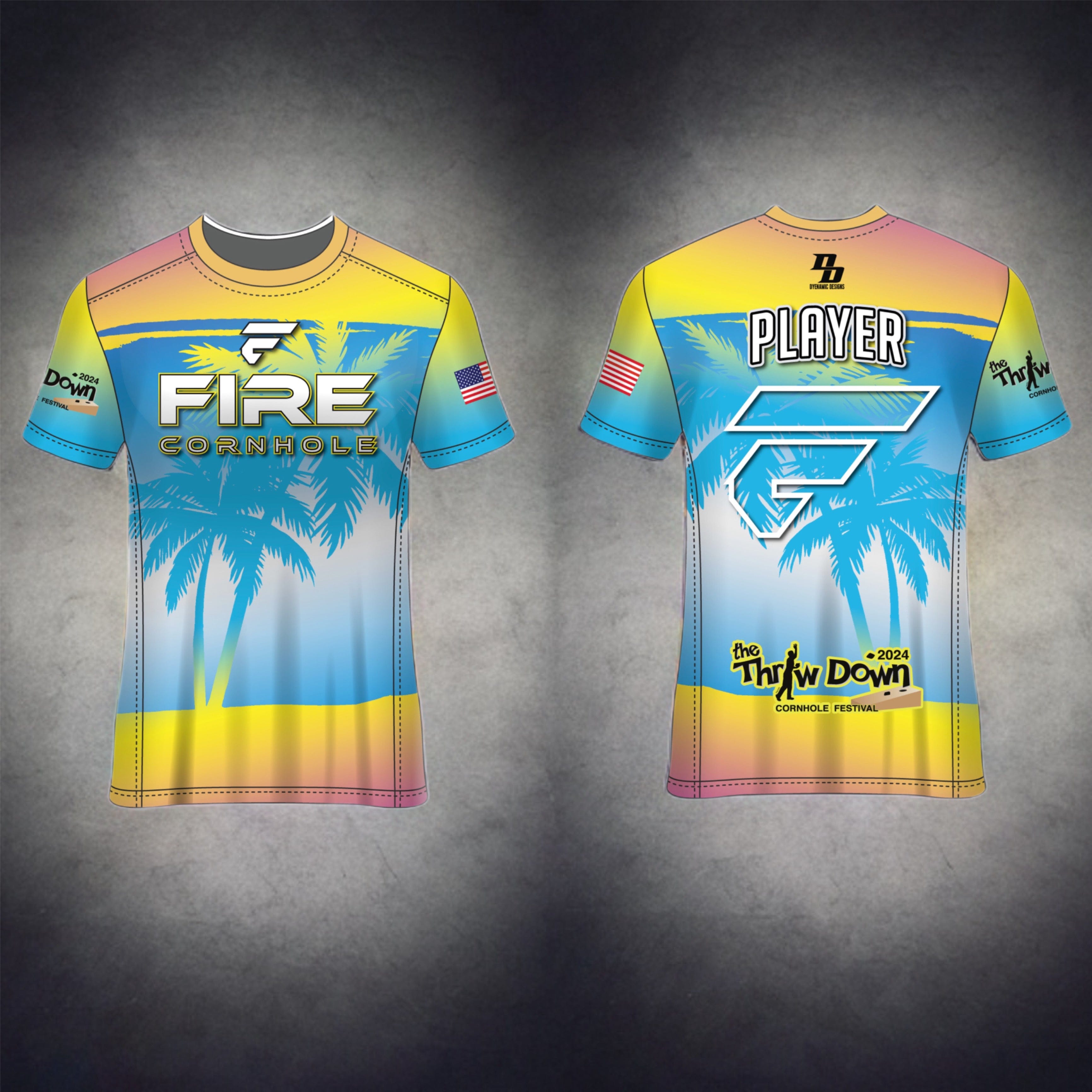 Fire Cornhole Fire Cornhole Throwdown Palms Jersey