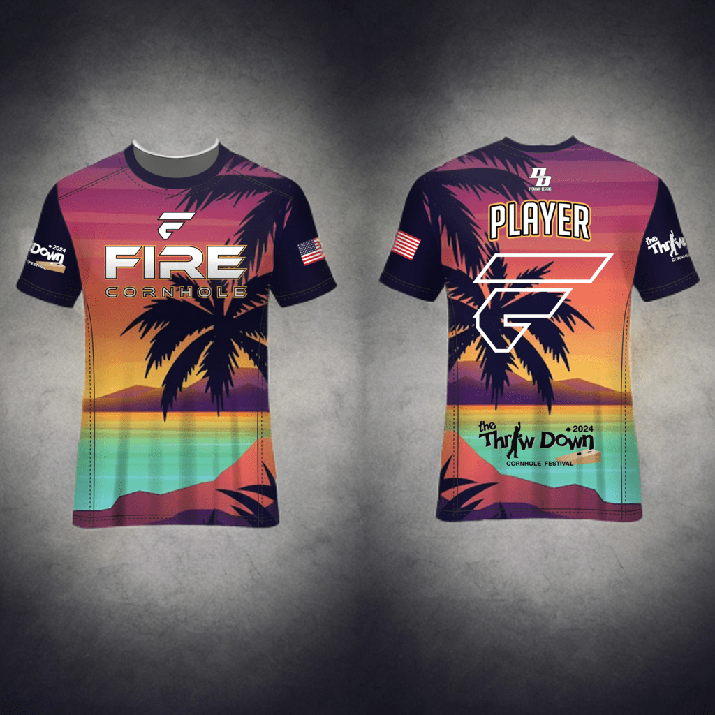 Fire Cornhole Fire Cornhole Throwdown Palms Sunset Jersey