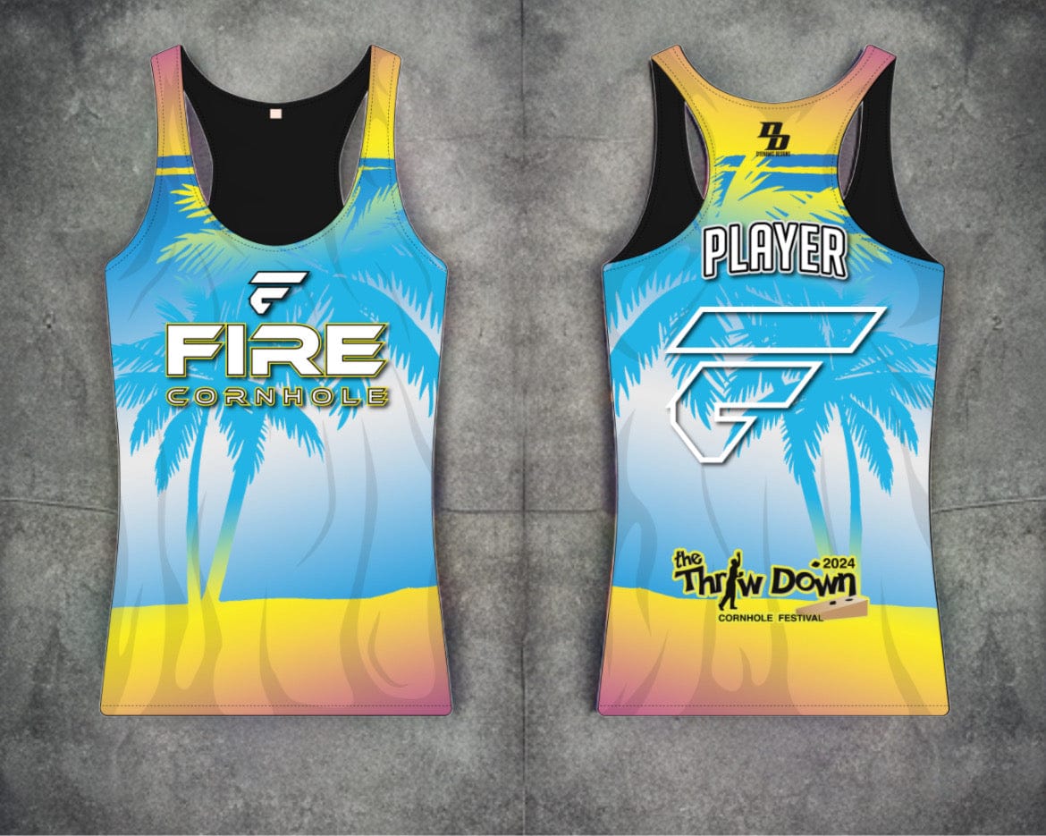 Fire Cornhole Fire Cornhole Throwdown Palms Tank Jersey