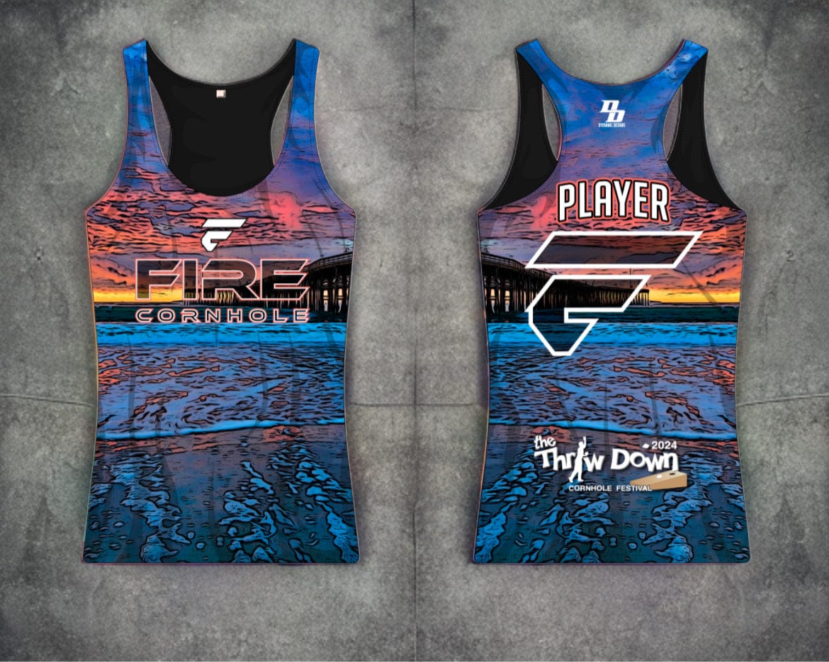 Fire Cornhole Fire Cornhole Throwdown Pier Tank Jersey