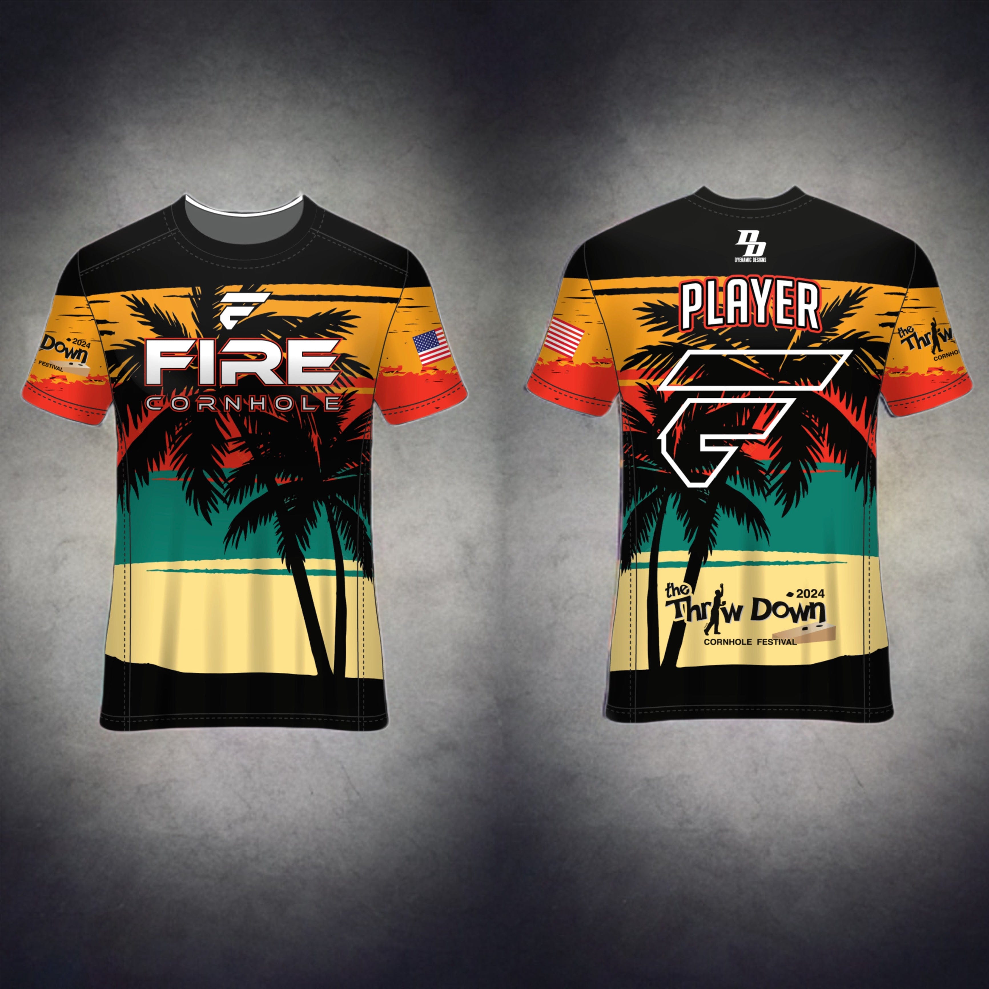 Fire Cornhole Fire Cornhole Throwdown Rasta Jersey