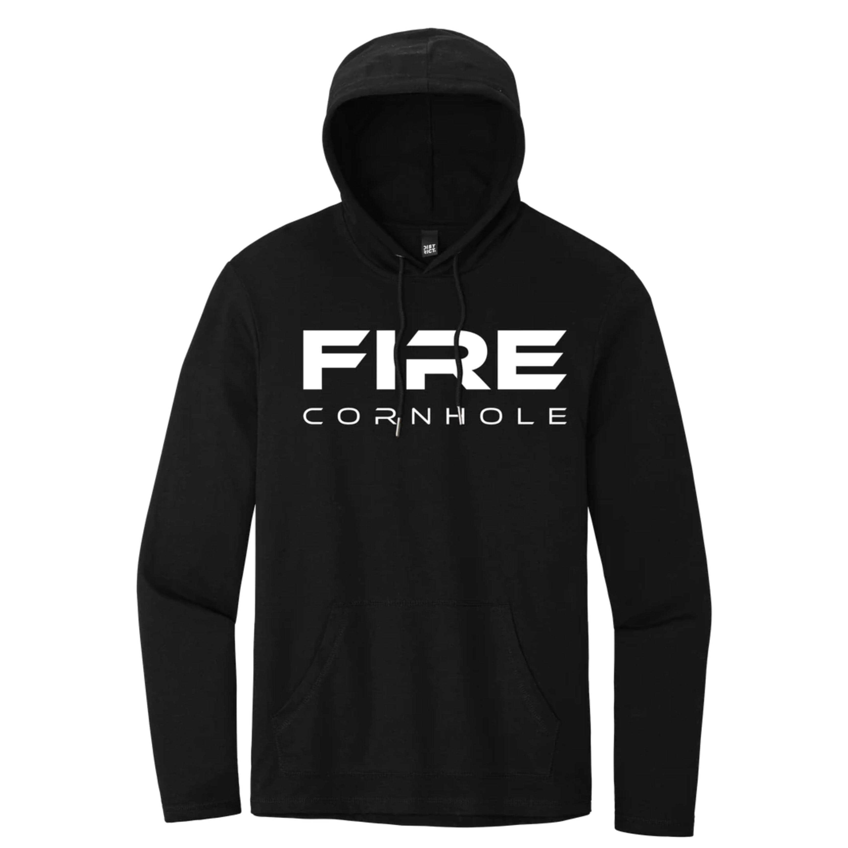 Fire Cornhole Fire Logo Hooded Long-Sleeved Shirt