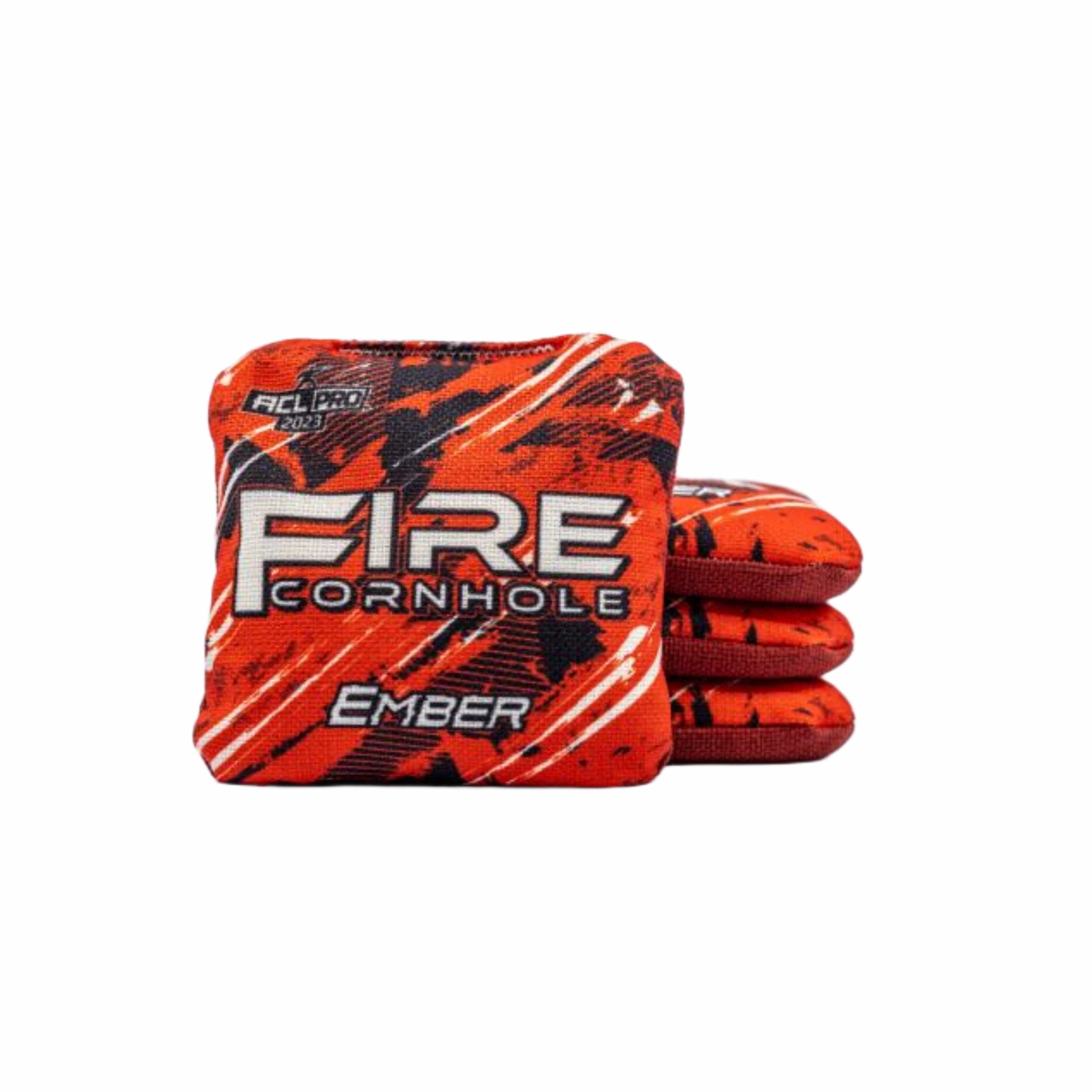 Fire Cornhole Fire Ember ACL bags in red