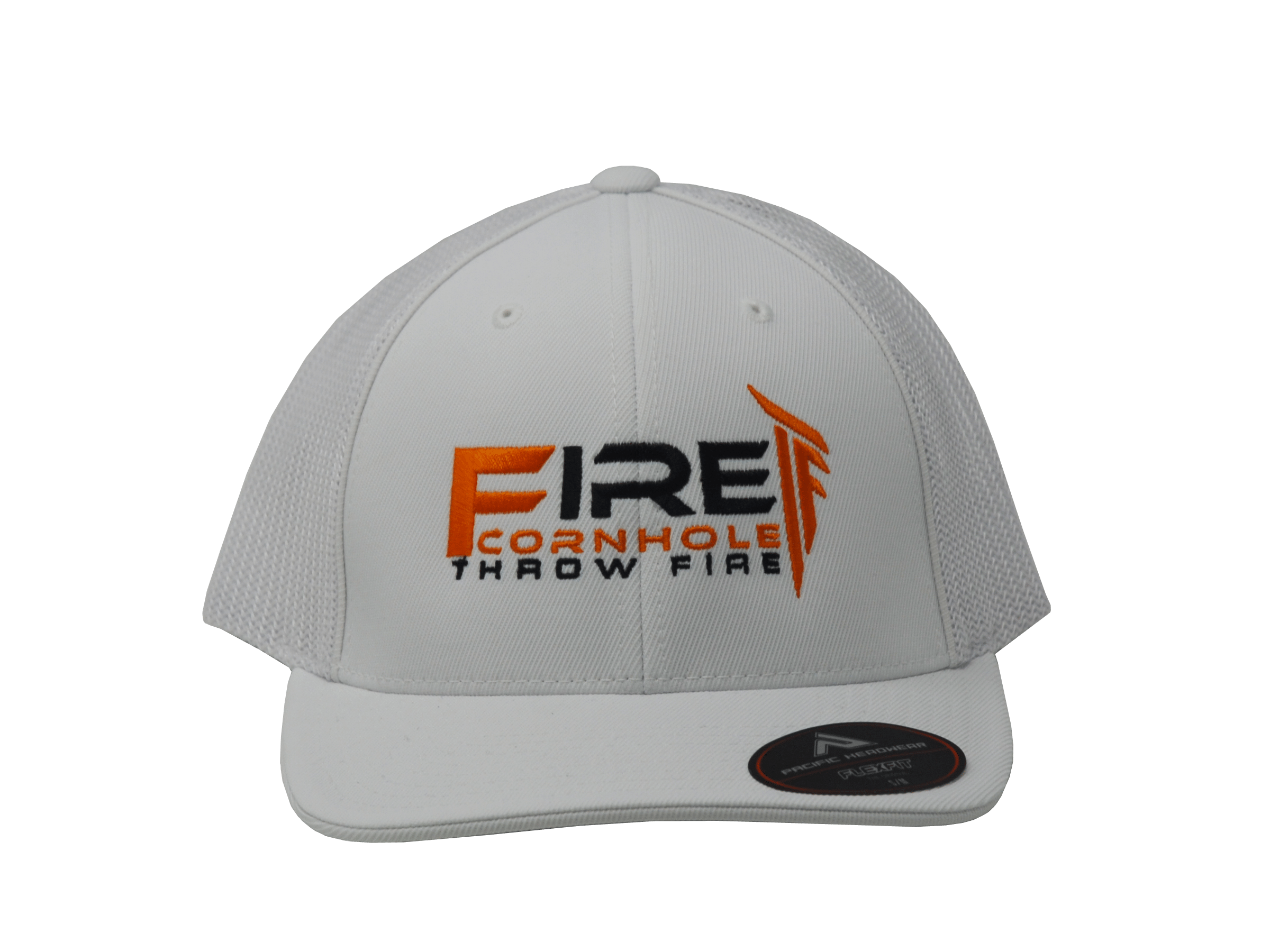 Fire Cornhole Fire Cornhole Hat - White and Orange