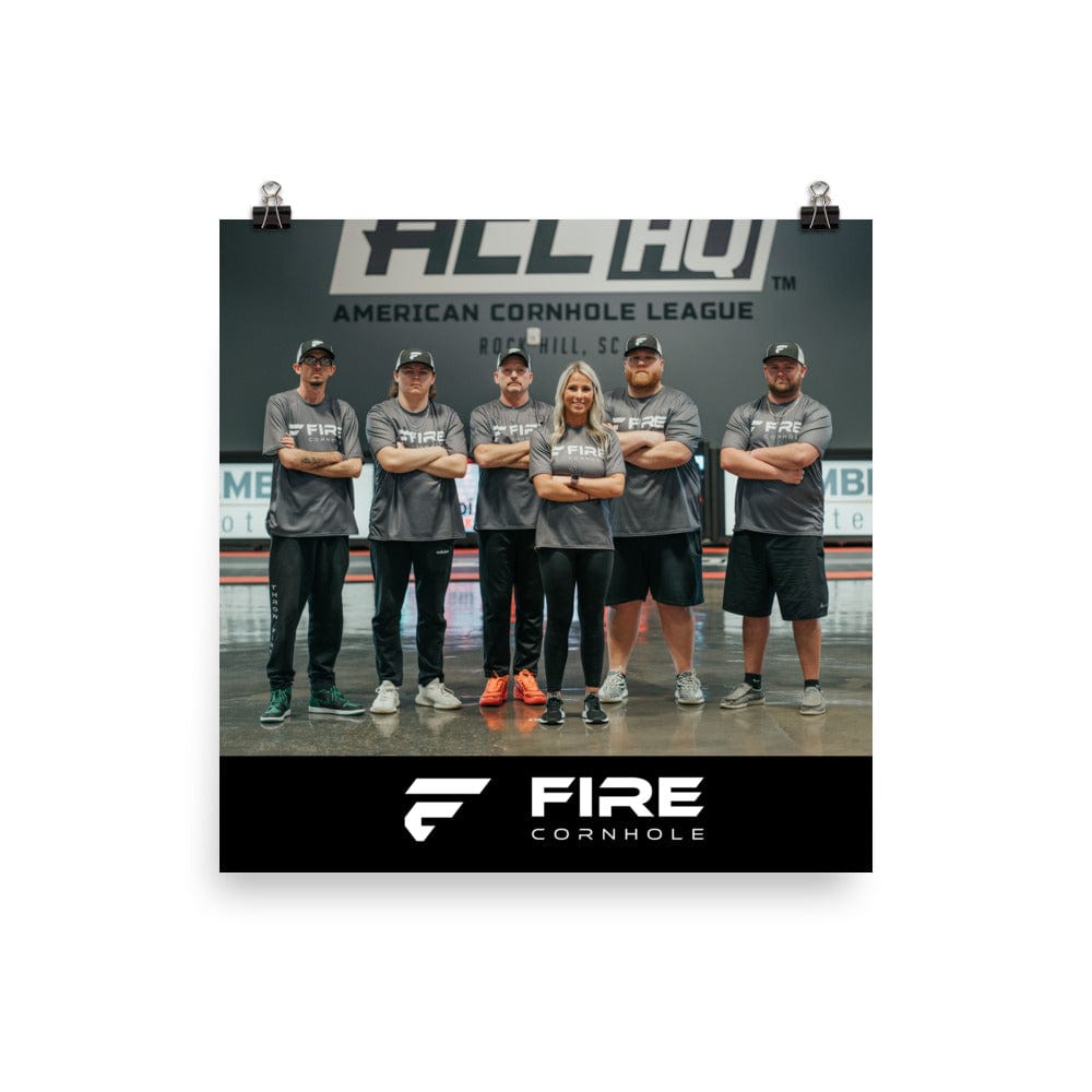 Fire Cornhole pro athletes square poster