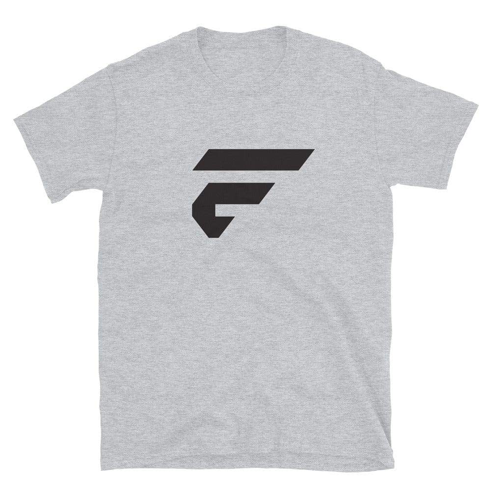 Heathred grey unisex cotton T-shirt with Fire Cornhole F logo in black