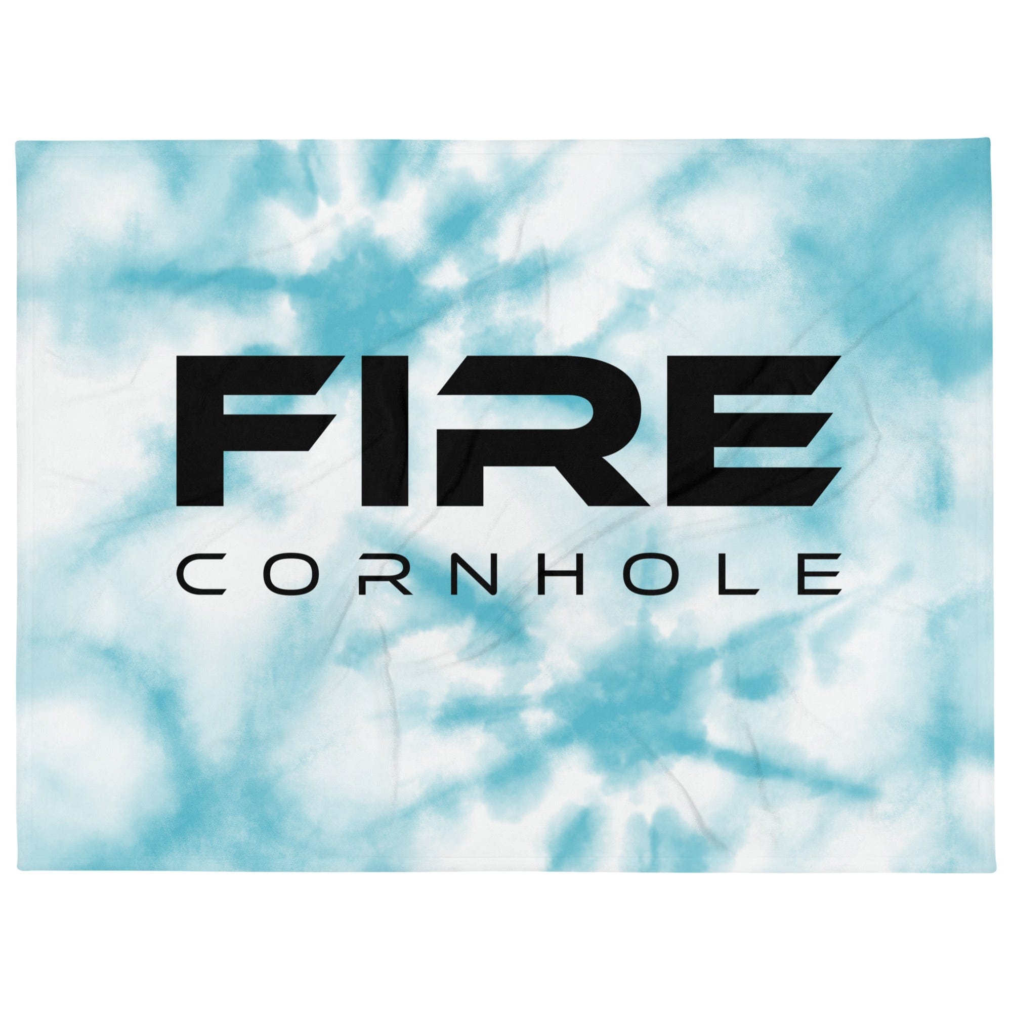 Fire Cornhole throw blanket with tie-dye pattern