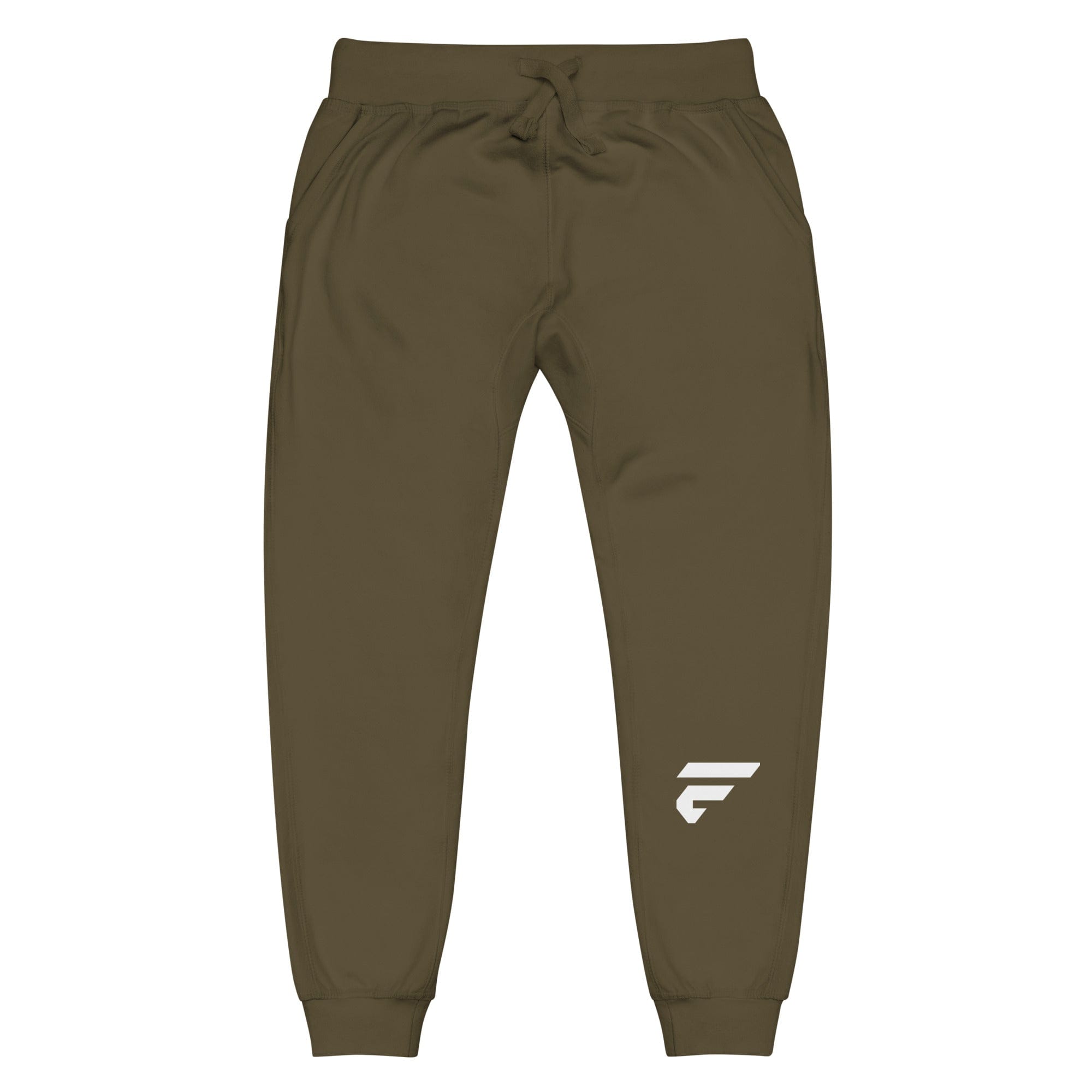 Forest green unisex joggers with Fire Cornhole F logo in white