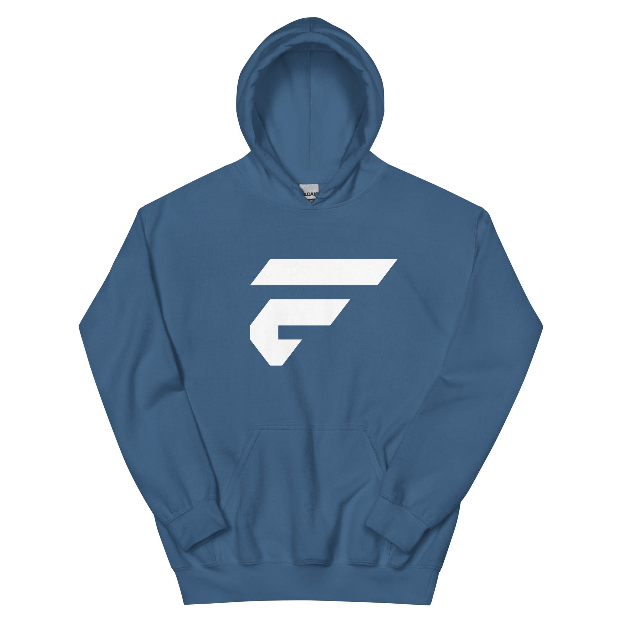 Teal unisex cotton hoodie with Fire Cornhole F logo in white